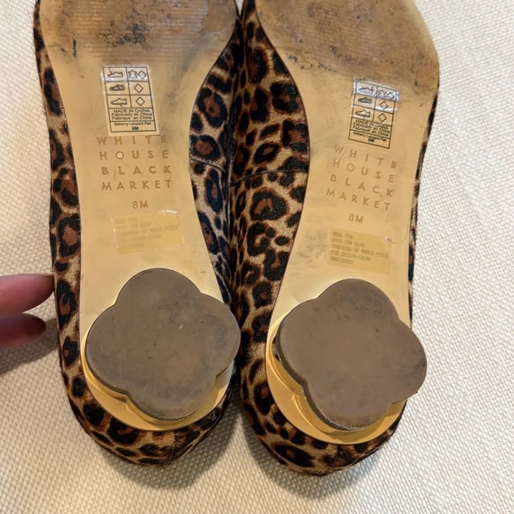 Whbm Leopard Print Flats - image 3